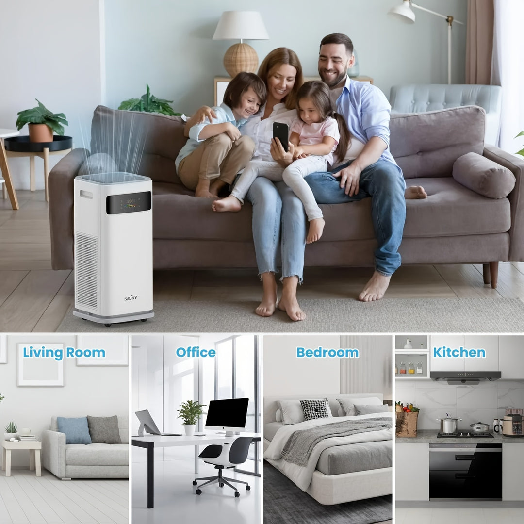 Sejoy Smart Air Purifier HEPA Filter Large Size High Quality APP Control WiFi Air Cleaner For Home Up To 2500 Sq.ft