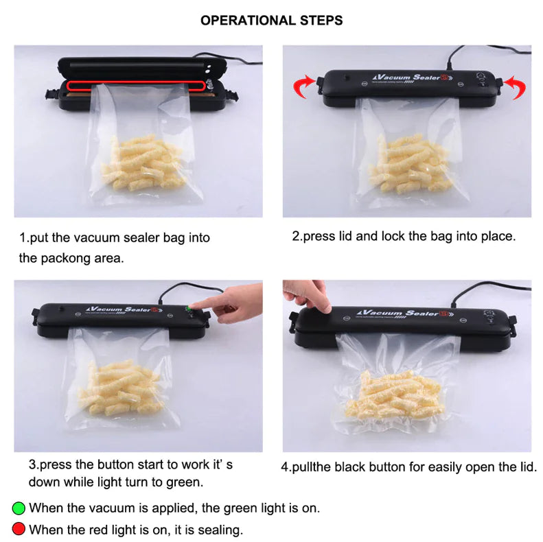 Vacuum Sealer Machine Food Preservation Storage Saver Automatic With Seal Bag