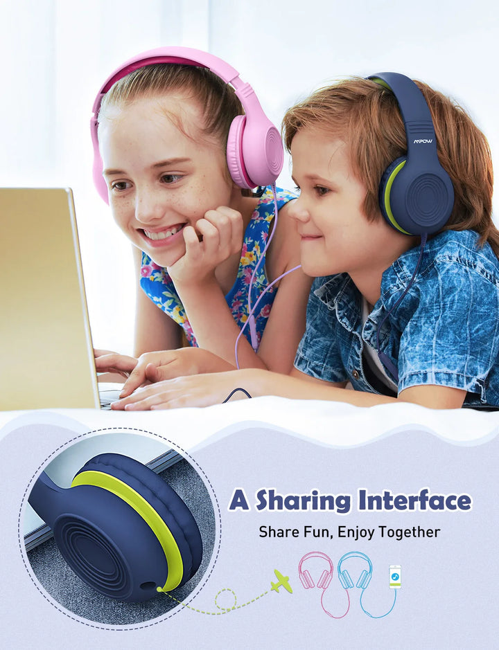 Mpow CH6 Wired Child Kids Headphones Food Grade Material 85dB Limited Volume with 3.5mm AUX Port for MP3 MP4 PC Phone Laptops
