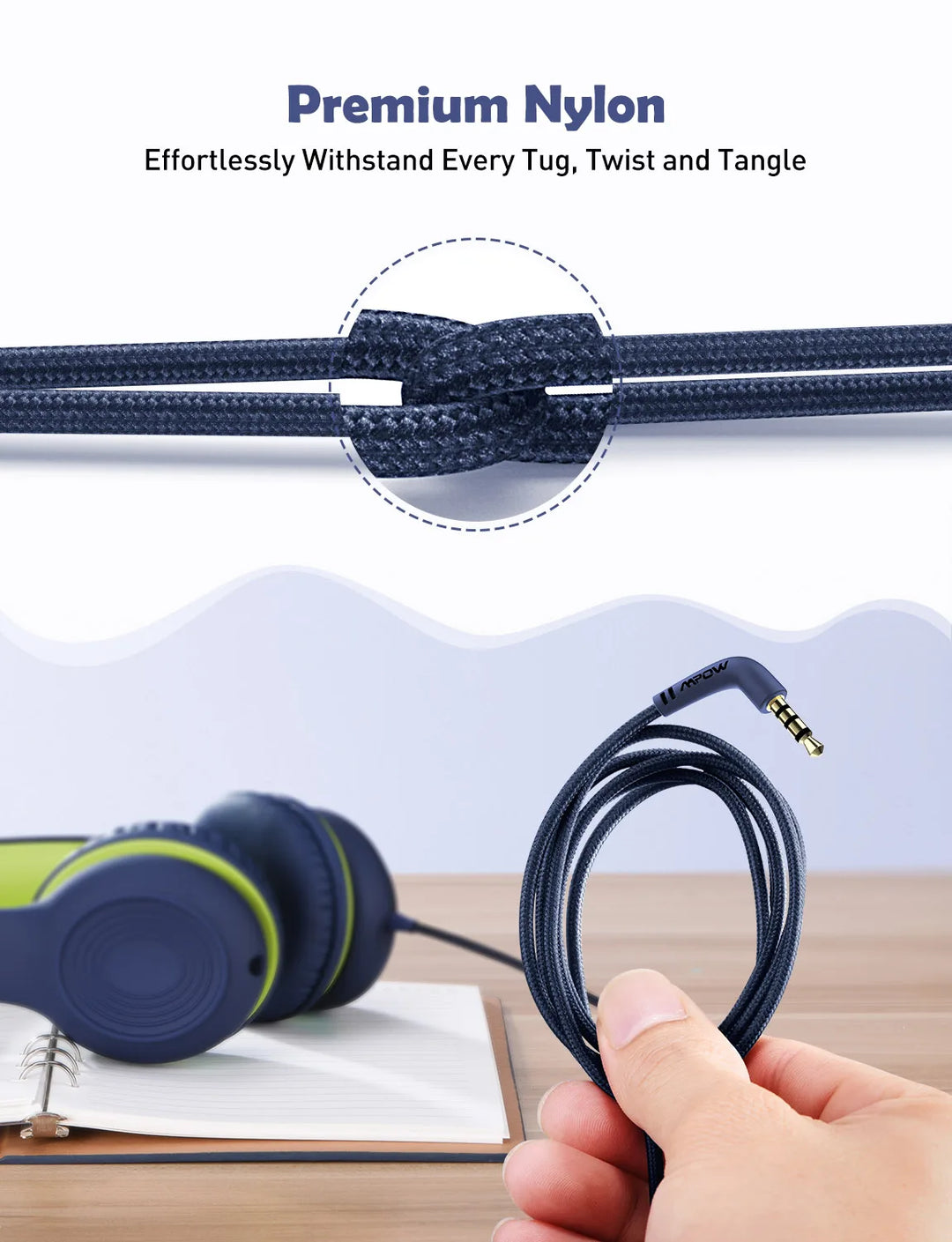 Mpow CH6 Wired Child Kids Headphones Food Grade Material 85dB Limited Volume with 3.5mm AUX Port for MP3 MP4 PC Phone Laptops