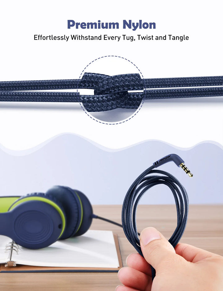 Mpow CH6 Wired Child Kids Headphones Food Grade Material 85dB Limited Volume with 3.5mm AUX Port for MP3 MP4 PC Phone Laptops