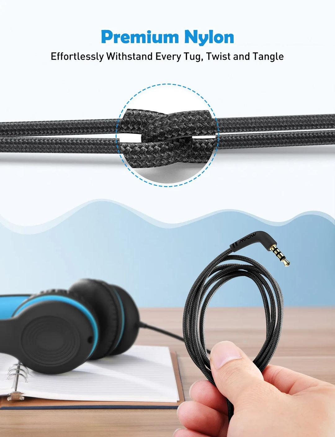 Mpow CH6S Wired Headphones For Kids With Microphone Max 85dB Food Grade Material Over-Ear Kids Headphones For iPad Kindle Phones