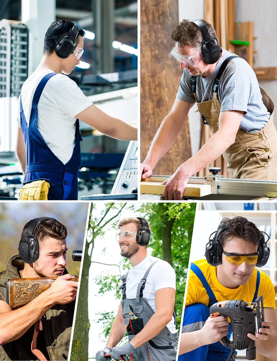 Mpow Bluetooth Noise Reduction Ear Muffs Headphones Safety NRR 29dB/SNR 36dB Adjustable Hearing Protection Ear Defender Headset
