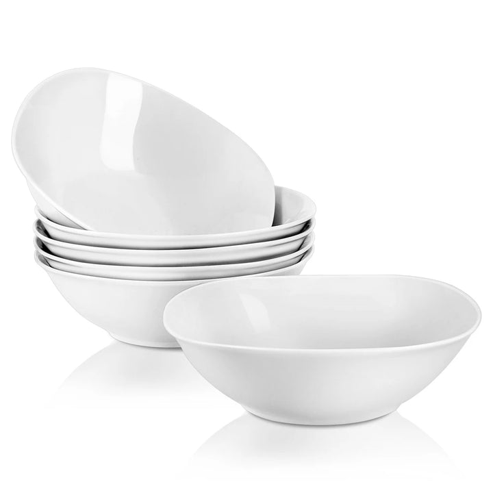 MALACASA Elisa 6-Piece 6.7 inch Soup Bowl Set Porcelain Cereal Salad Bowl Dessert Rice Pasta Bowl Kitchen Tool