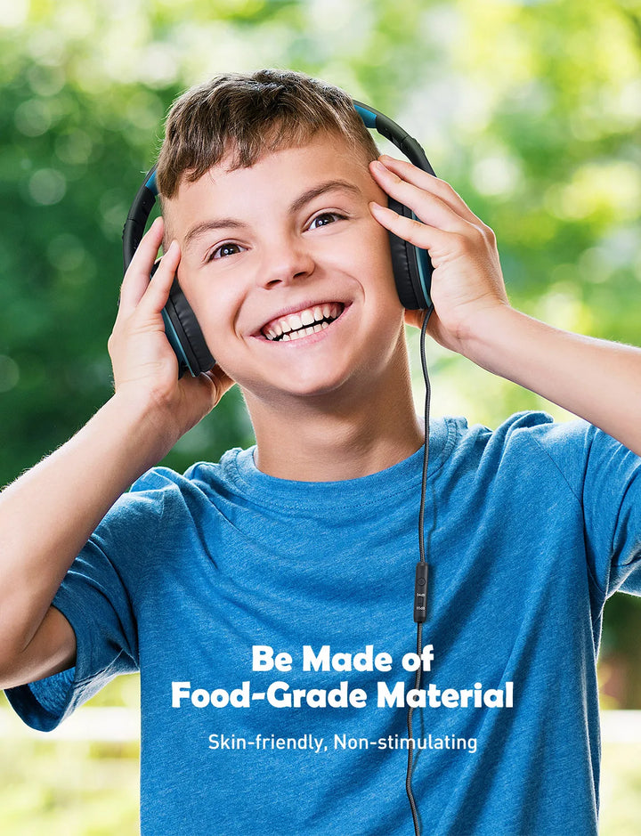Mpow CH6S Wired Headphones For Kids With Microphone Max 85dB Food Grade Material Over-Ear Kids Headphones For iPad Kindle Phones