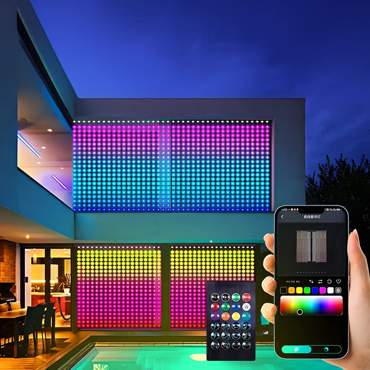 Smart Curtain Lights String App Controlled LED Window Hanging Curtain Lights 300/200 LED RGB Color Music Pattern  Change Display