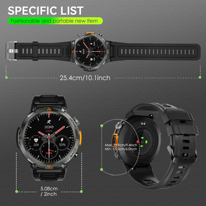 LaNikar KE3 Bluetooth Call Smart Watch Men Full Touch Screen Health Monitor With  steel ring Men SmartWatch For IOS Android