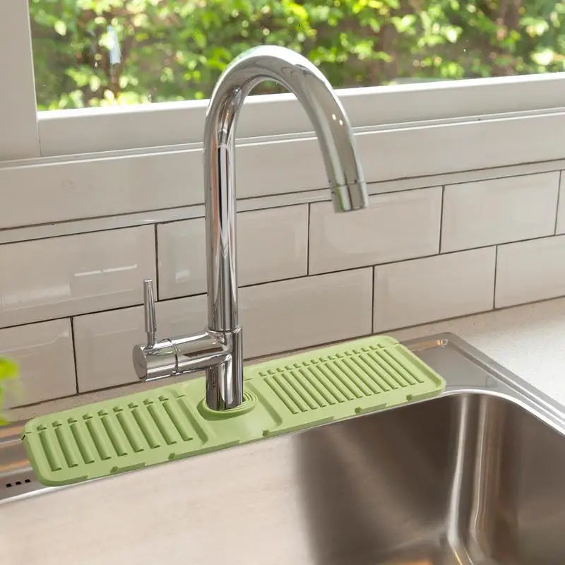 Kitchen Faucet Splash Pad Silicone Sink Faucet Splash Guard Mat Countertop Protector Sink Organizer Sponge Holder Bath Gadgets