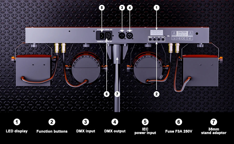 U`King Combination Bracket Lights 60W RGBW LED Par Light DMX Controlled Stage Light For DJ Disco Concerts Wedding Birthday Party
