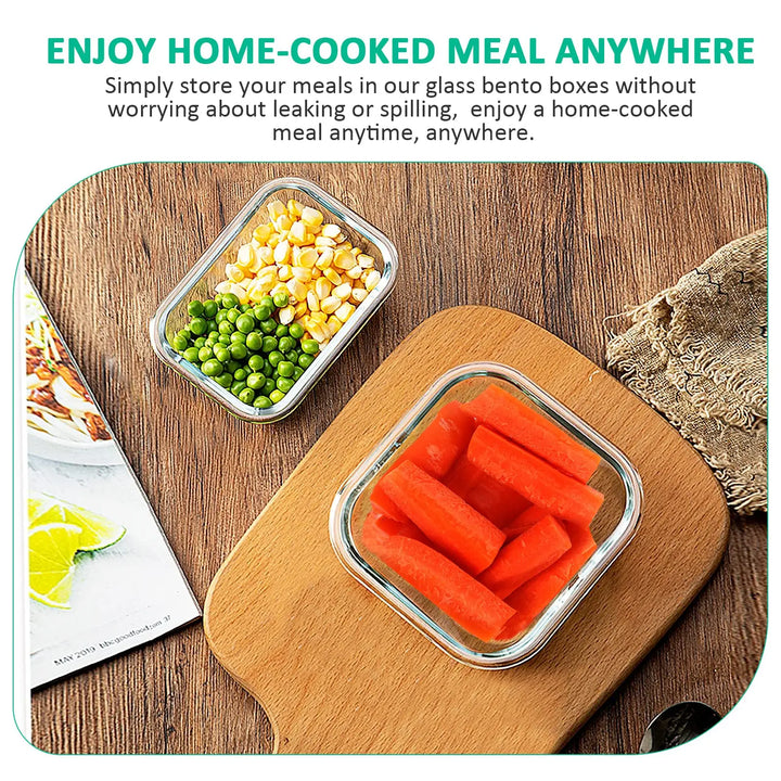 12pcs/set Glass fresh-keeping Crisper, Lunch Box, Sealed Leak-proof Bento Box, Refrigerator Freezer Storage Camping Lunch Box