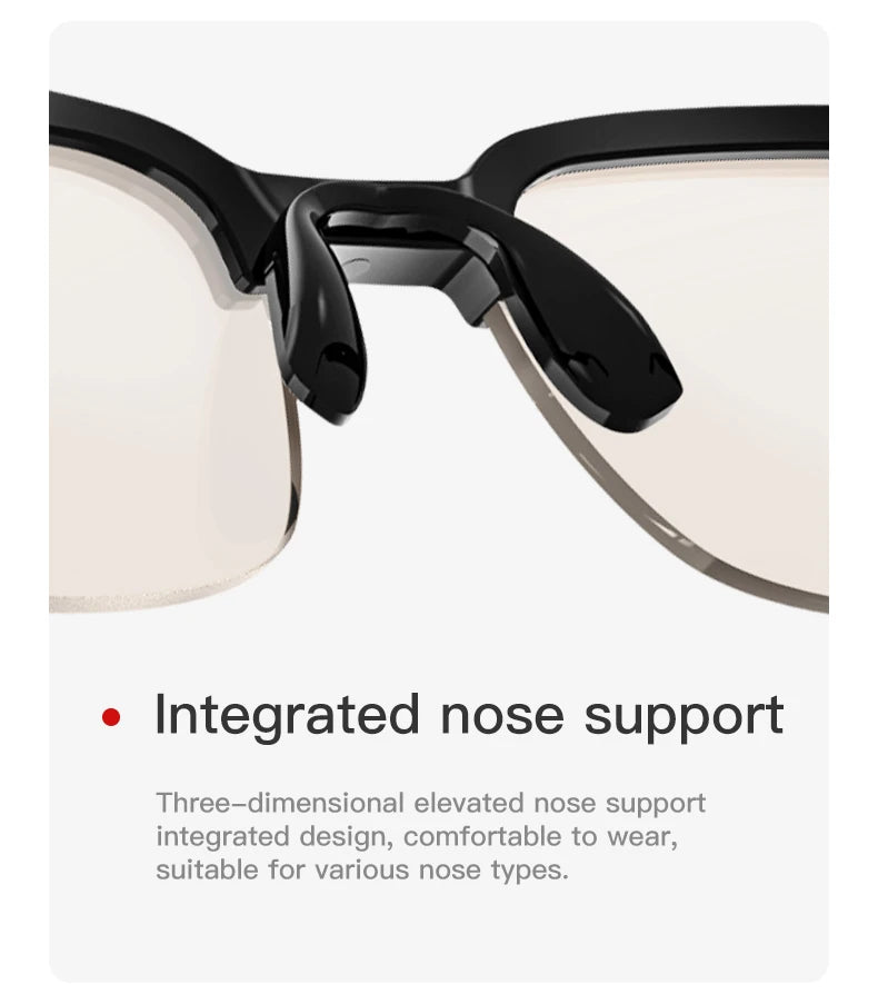 LaNikar New GS200 Smart Glasses Wireless Call Music Playback Half Frame Sunglasses With Blue Light UV Protection IP67 Waterproof