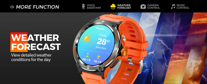 LaNikar Smart Watch 3ATM Waterproof 1.53" New KT76 Men Sport With Compass And LED Flashlight Heart Rate Sleep Analysis Bluetooth