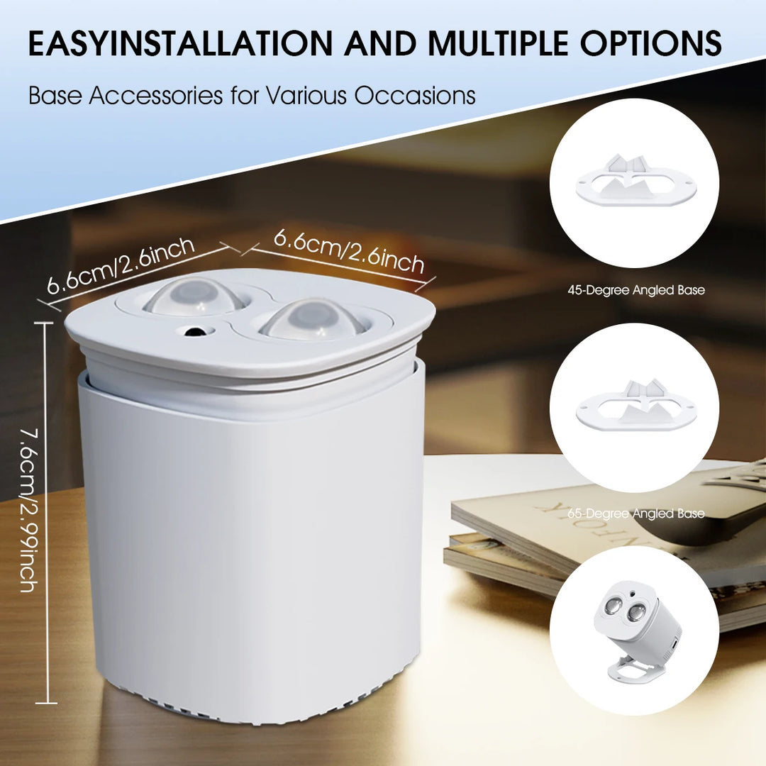 2025 New USB LED Projector Light, Modern Moire Pattern & Sunset Design, Adjustable Atmosphere Lighting With Remote Control