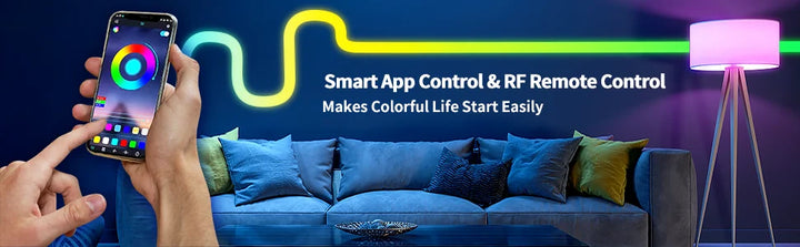 neon rope lights,GB Led Strip Lights, Waterproof IP67, DIY Design, Music Sync,  Remote Control, Multiple Modes
