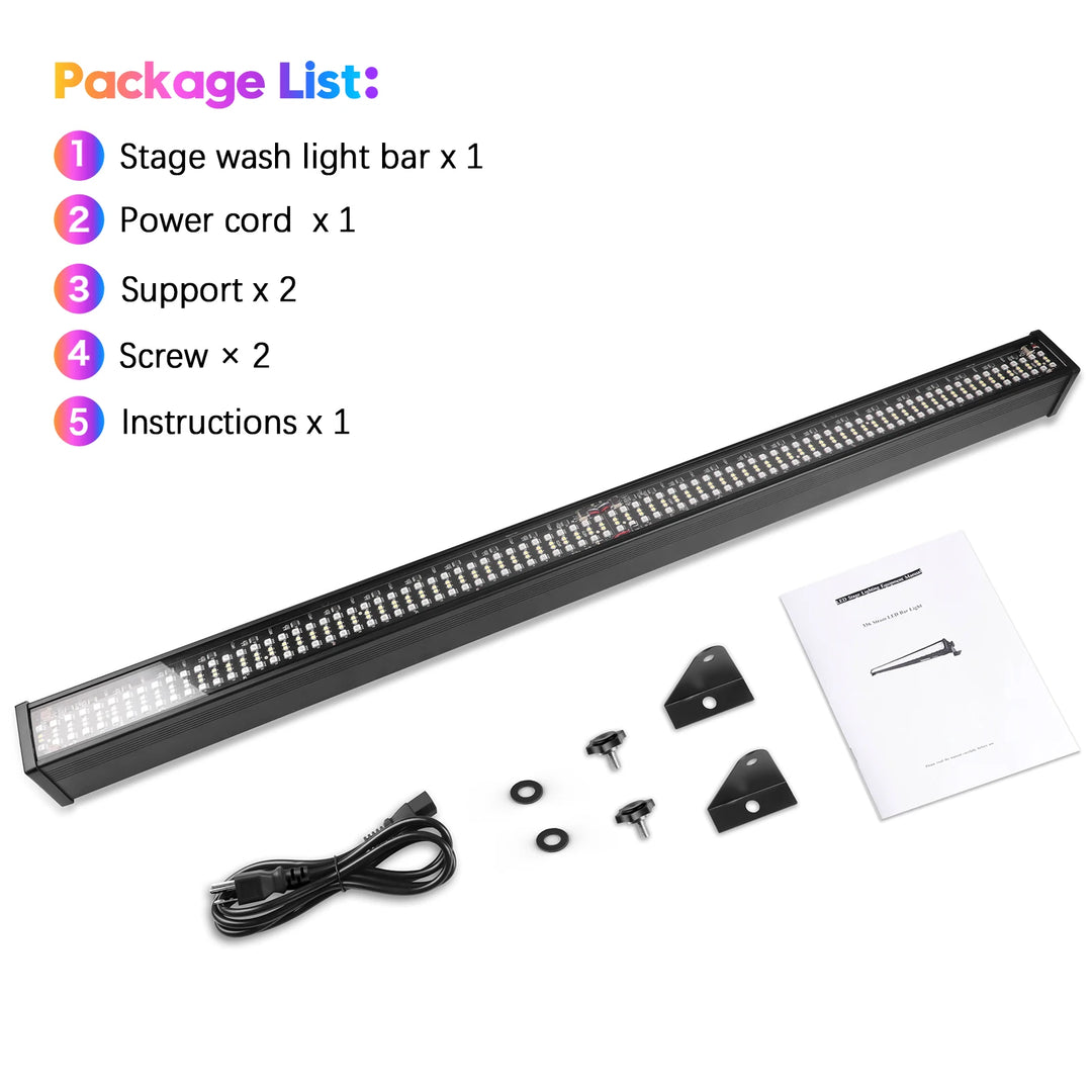 U'King 2Pcs 120W Wall Wash Light Bar RGB 336 LEDs Stage Lights 7000lm Wallwasher Lights For Home Nightclub Wedding Party Show