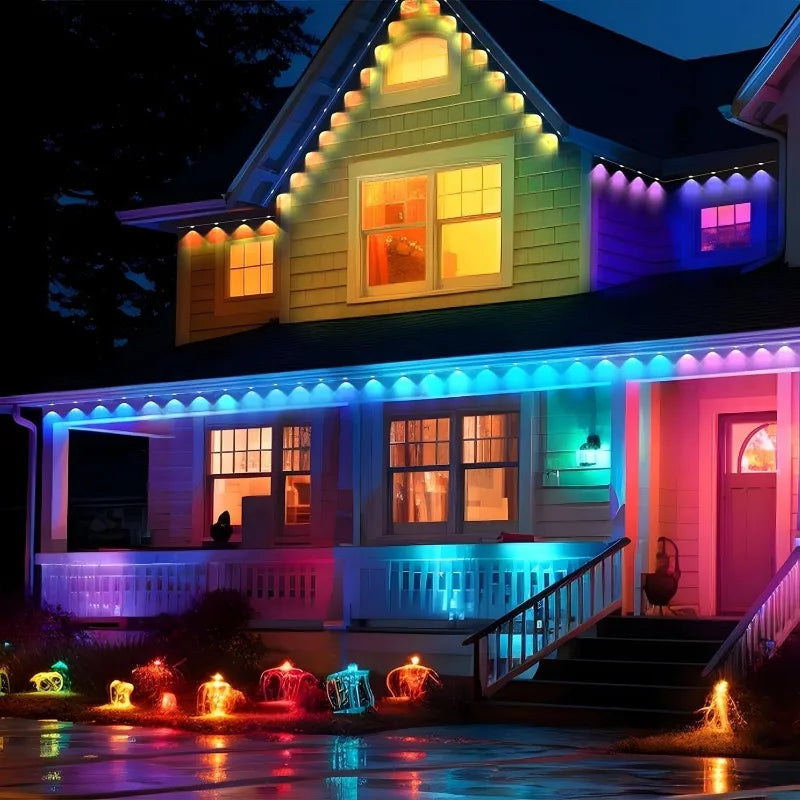 90M APP Permanent Outdoor Eaves LED Lights Waterproof Smart RGBIC String Lights DIY Scene Full House Christmas Lighting Decor