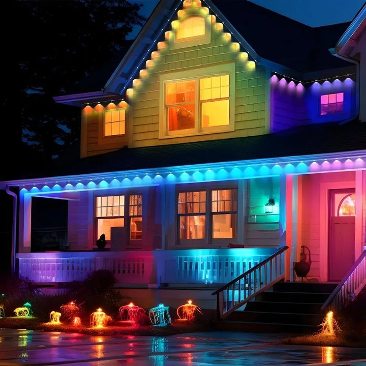 90M APP Permanent Outdoor Eaves LED Lights Waterproof Smart RGBIC String Lights DIY Scene Full House Christmas Lighting Decor