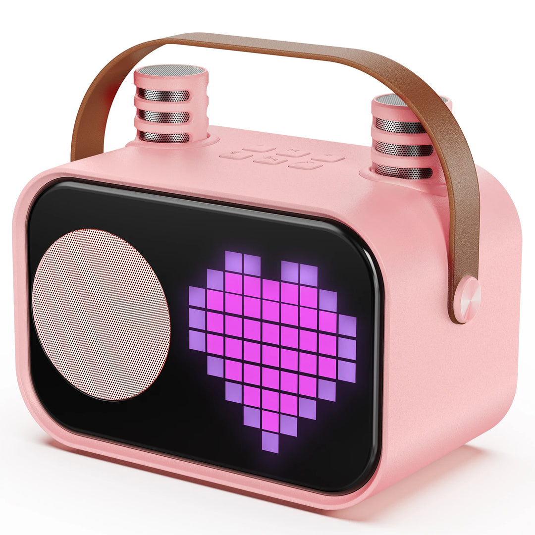 FanFun Bluetooth Speaker, Karaoke Machine for Kids, Portable Speaker with Microphone, 15 Animated Mode, 4 Funny Magic Voices