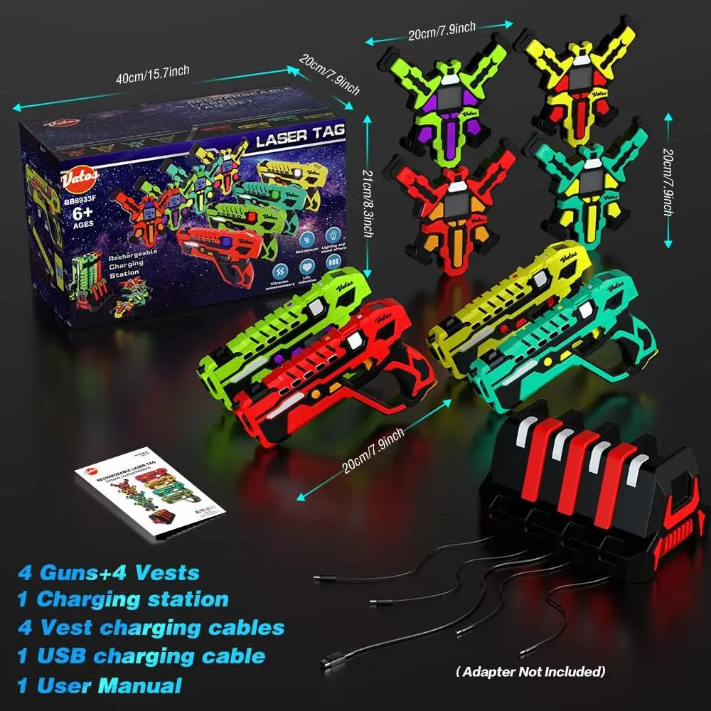 VATOS Laser Tag Battle Game Gun Set Electric Infrared Toy Guns Kids Infrared Laser Pistol For Boys Children Indoor Outdoor Game