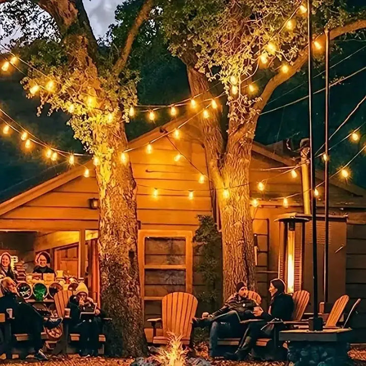 150FT 60 Bulb Outdoor String Lights Hanging Patio LED Bulbs Halloween Outside Lighting Patio Backyard Porch Holiday Party Decor