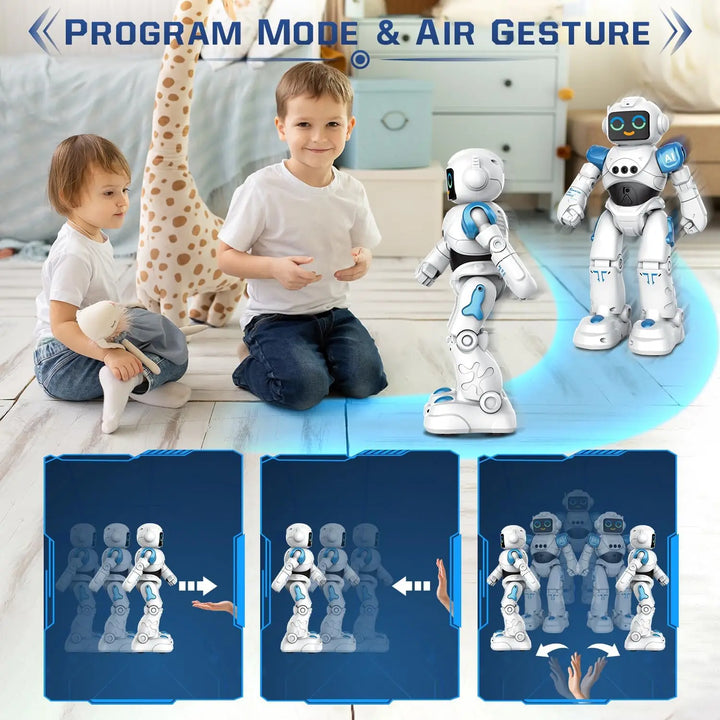 VATOS RC Robot Toy for Kids Smart Talking Voice Remote Control Robot Gesture Sensing Emo Robot Toy for Boys Girls Birthday Gift