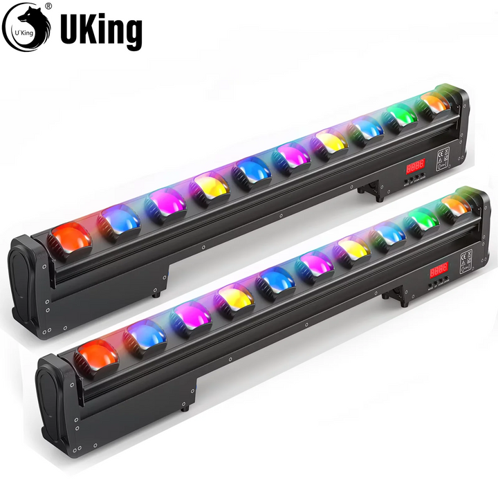 U'King 2Pcs 250W RGBW Wall Washer Light 10X25W LED Rotatable Dot Beam Moving Head Stage Lights For Party KTV Club Bar Wedding DJ