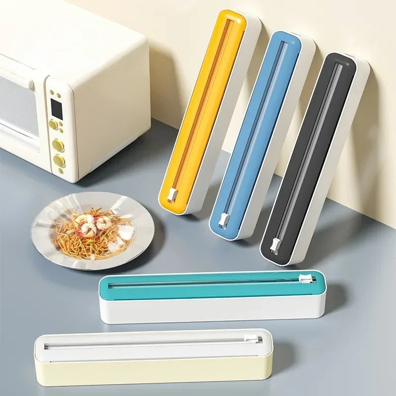 2-in-1 Wall-Mounted Food Wrap and Foil Dispenser with Cutter