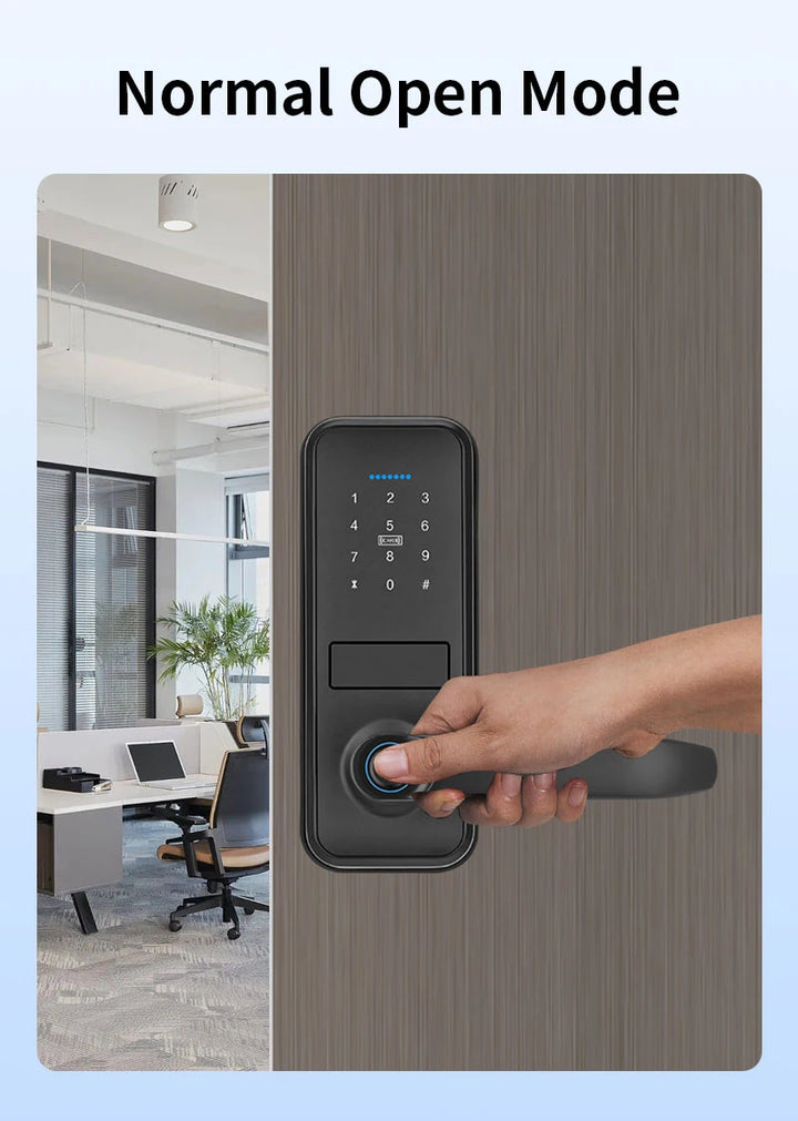 RAYKUBE Smart Biometric Fingerprint Door Lock Electronic Lock Tuya App Set Fingerprint/ Password/ Card Unlock Delivery From US