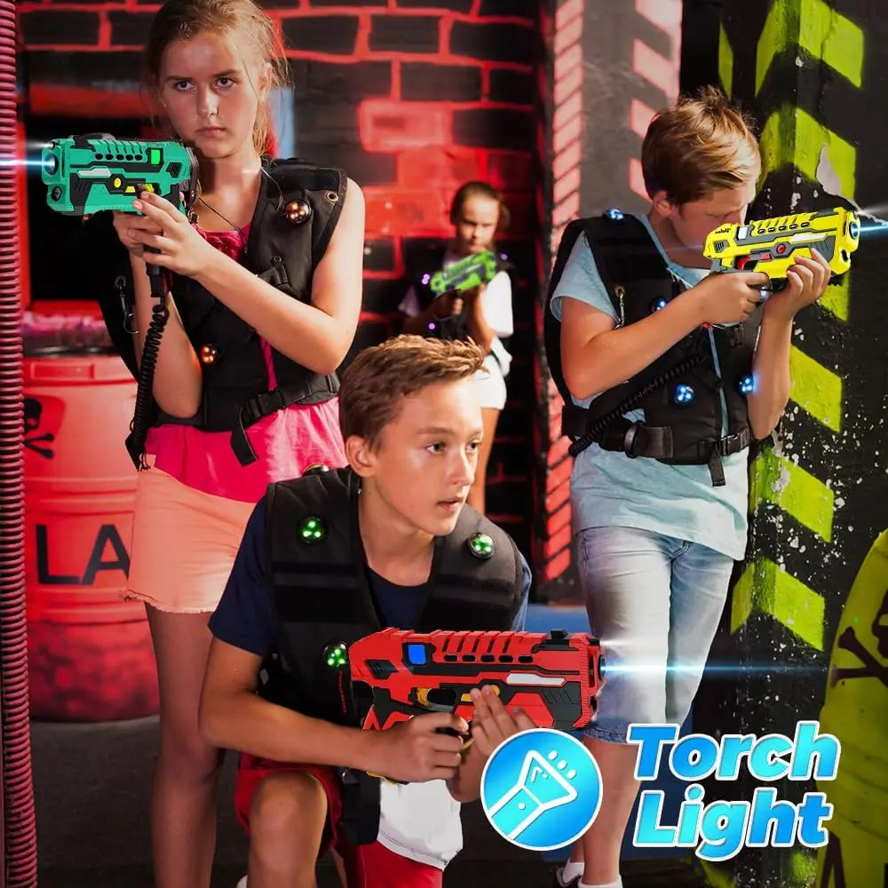 VATOS Laser Tag Battle Game Gun Set Electric Infrared Toy Guns Kids Infrared Laser Pistol For Boys Children Indoor Outdoor Game
