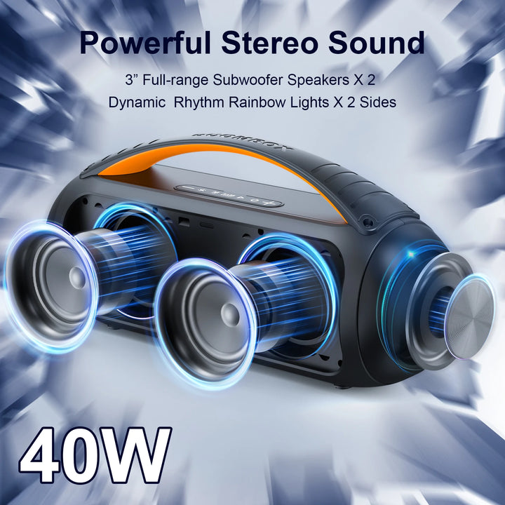 FanFun Bluetooth Speaker, Wireless Portable Speaker, Waterproof Outdoor Party Speaker, Dazzling LED light, Remote