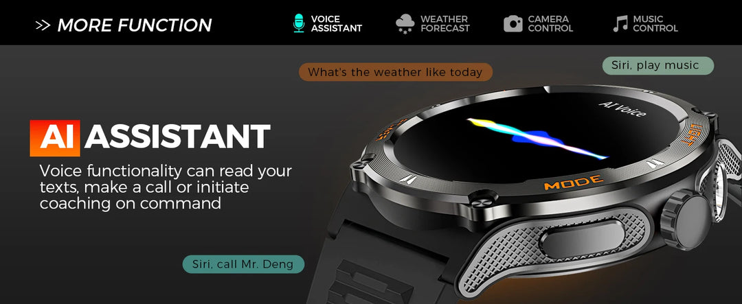 LaNikar Smart Watch 3ATM Waterproof 1.53" New KT76 Men Sport With Compass And LED Flashlight Heart Rate Sleep Analysis Bluetooth