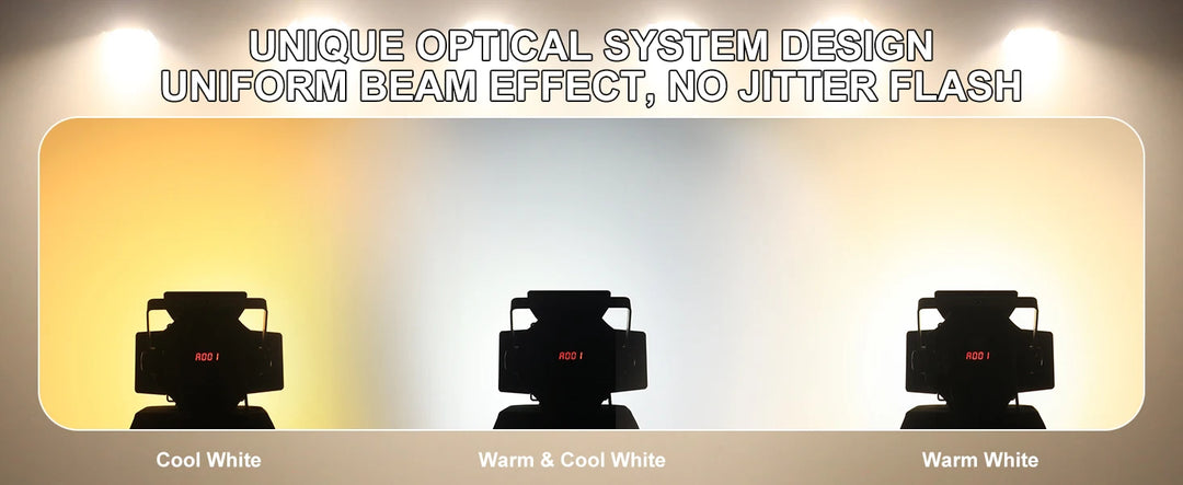 U'King 1/2Pcs 200W LED COB Par Lights With Barndoor Warm&Cold White Linear Spotlights DMX Stage Lights For Stage Party Concert