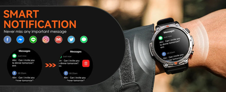 EIGIIS New Bluetooth Call Smart Watch Men Full Touch Screen Health Monitor Clock With Flashlight Men Smart