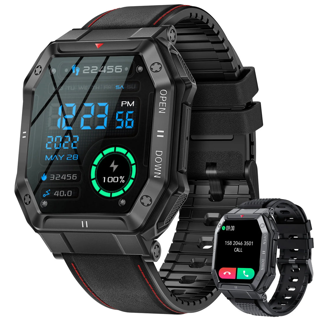 LaNikar 1.85'' HD New Military Smart Watch Men Bluetooth Call Heart Rate Blood Oxygen Detection Sport Smartwatch