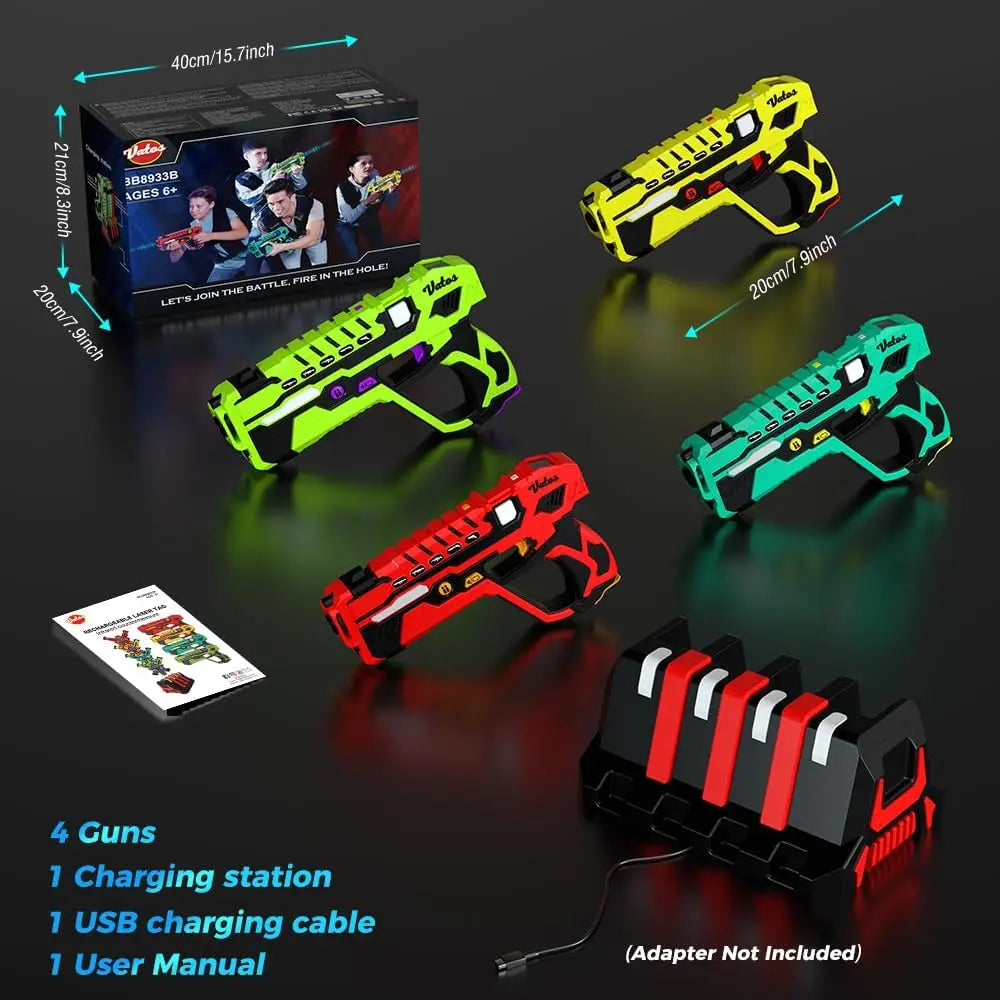VATOS Laser Tag Battle Game Gun Set Electric Infrared Toy Guns Kids Infrared Laser Pistol For Boys Children Indoor Outdoor Game