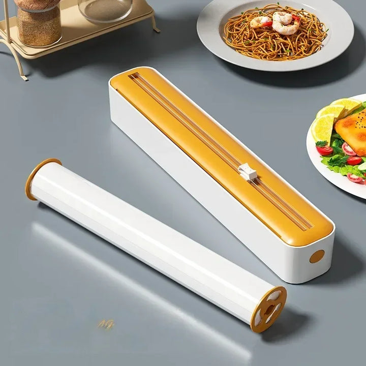 2-in-1 Wall-Mounted Food Wrap and Foil Dispenser with Cutter