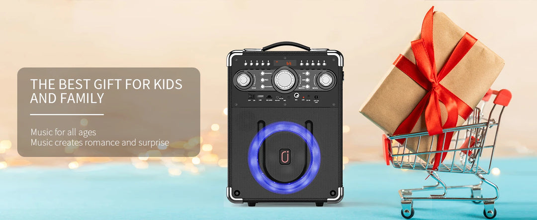 S8-T Kara Ok with 3 Microphones, Portable Bluetooth 5.3 Kara Ok Speaker, Suitable for Outdoor Activities
