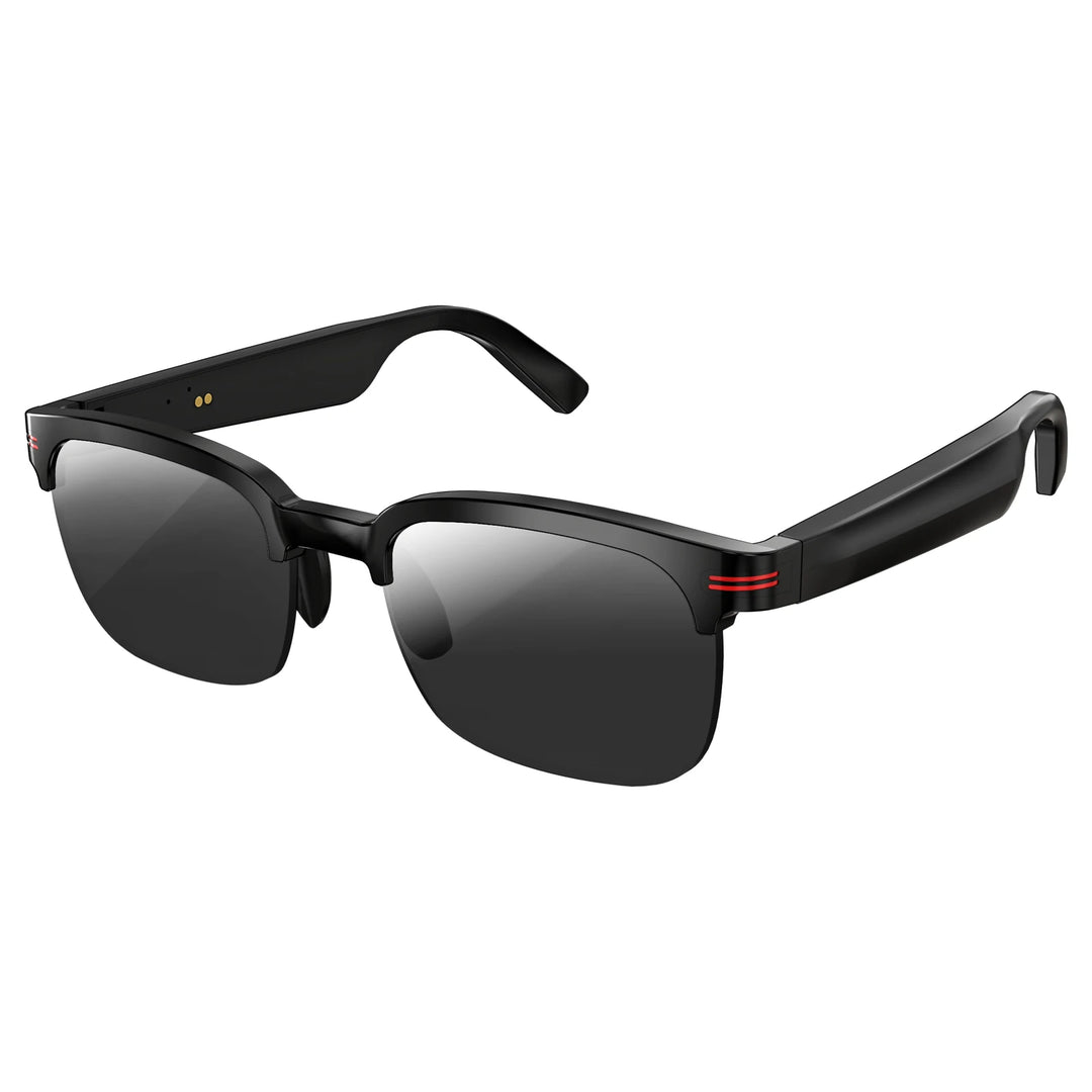 LaNikar New GS200 Smart Glasses Wireless Call Music Playback Half Frame Sunglasses With Blue Light UV Protection IP67 Waterproof