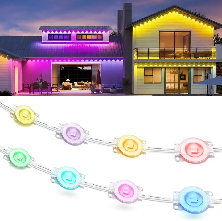 Permanent Outdoor Lights for House, 2025 Smart RGB LED Outside Lights with Remote Control, IP67 Waterproof Eternity Eaves Light