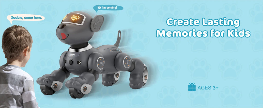 VATOS Robot Dog Toy for Kids Voice Remote Control Pet Interactive Touch Sensors 20+ Mode Robotic Puppy Toy Boys Girls