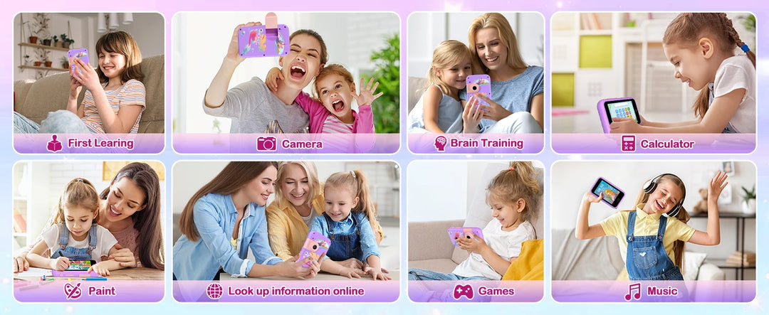 VATOS Kids Smart Phone Toy for Girls Boys Large 4" Touchscreen Cell Phone with Dual Cam Music Puzzle Game Learning Toy
