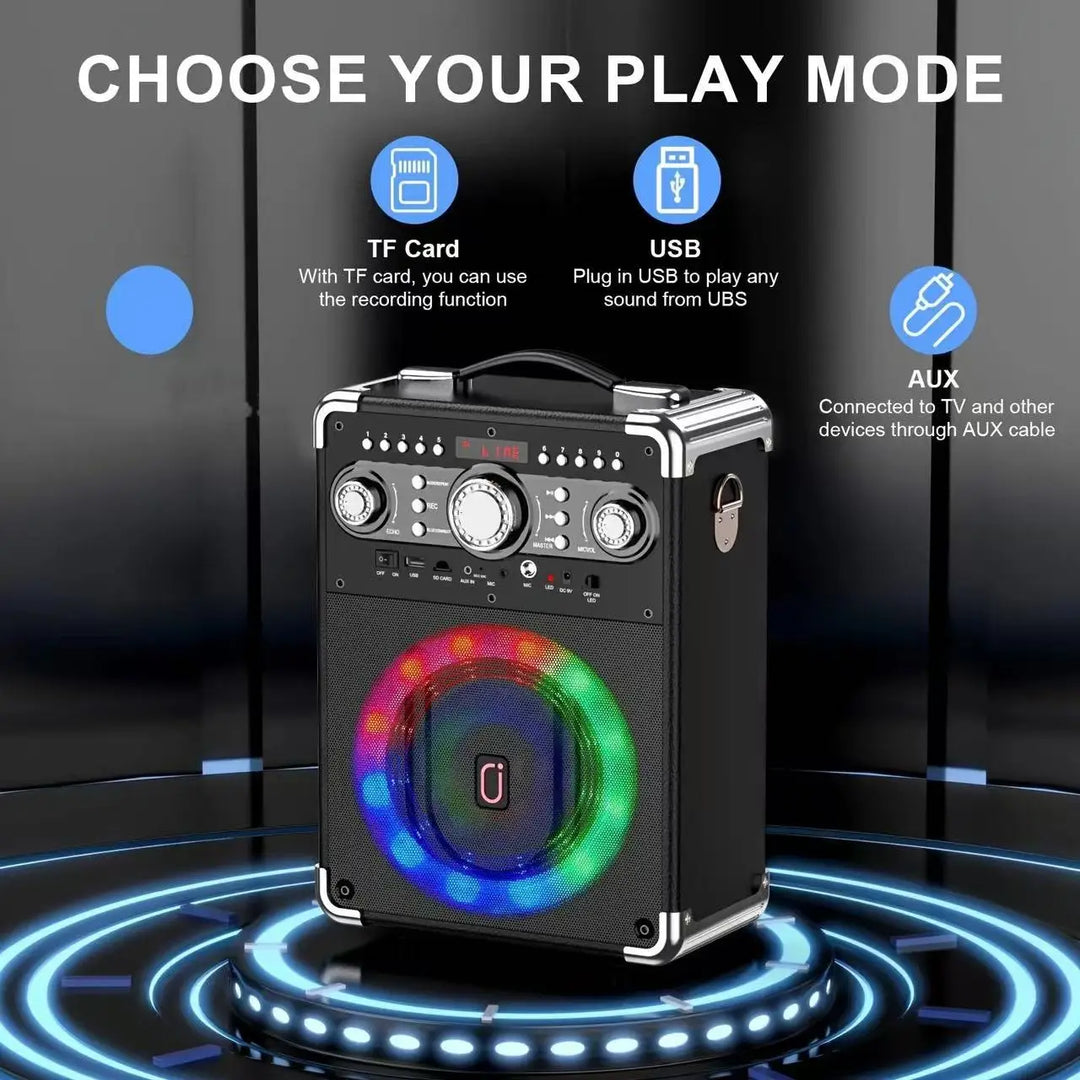S8-T Kara Ok with 3 Microphones, Portable Bluetooth 5.3 Kara Ok Speaker, Suitable for Outdoor Activities
