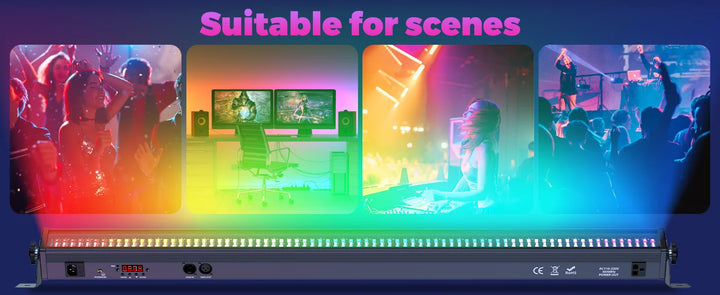 U'King 2Pcs 120W Wall Wash Light Bar RGB 336 LEDs Stage Lights 7000lm Wallwasher Lights For Home Nightclub Wedding Party Show