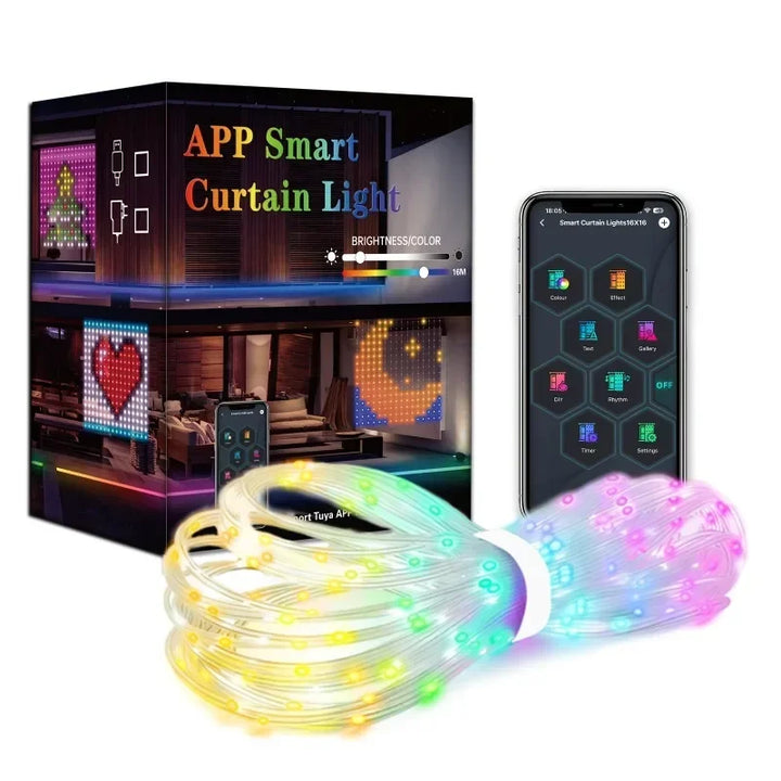 400 LED Smart Curtain Lights Multi-color Musical Fairy String Lights USB Powered with Remote Control App Control for Wedding