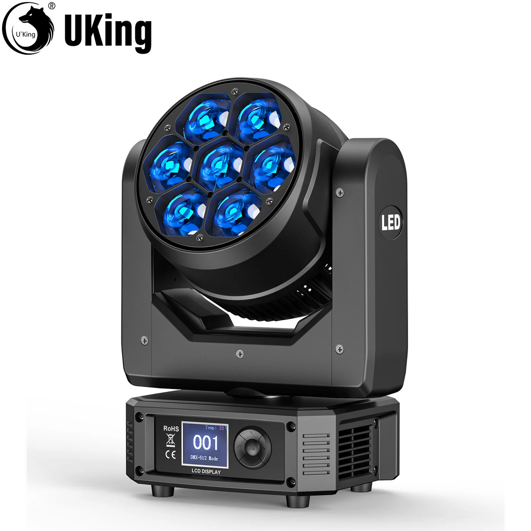 U'King 300W Moving Head DJ Lights LEDs BEE'S EYE Stage Lights DMX Control&Sound Activated For DJ Bar Christmas wedding Party