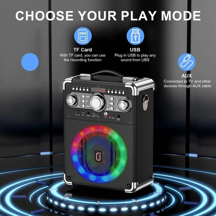 S8-T Kara Ok with 3 Microphones, Portable Bluetooth 5.3 Kara Ok Speaker, Suitable for Outdoor Activities