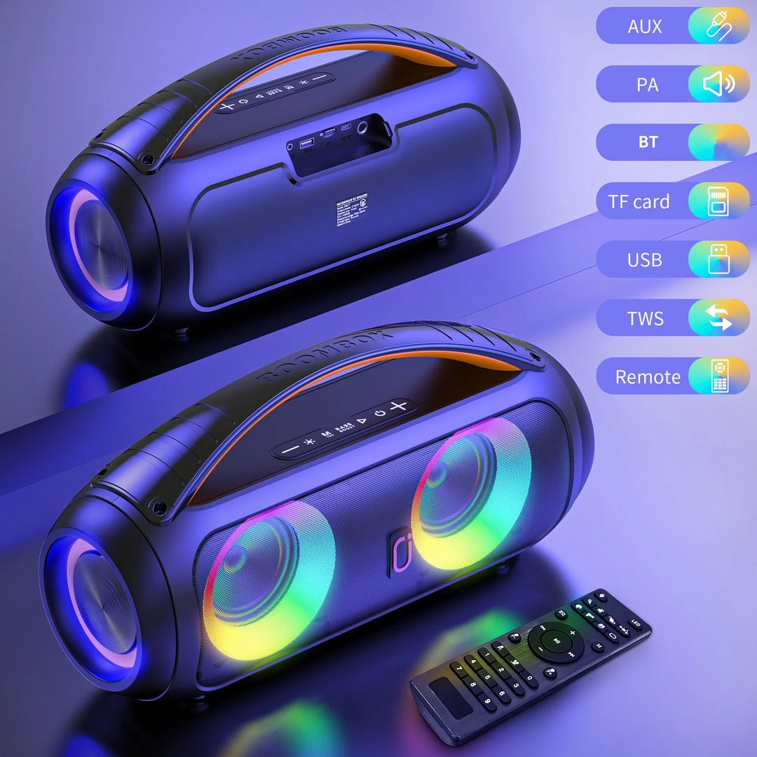 FanFun Bluetooth Speaker, Wireless Portable Speaker, Waterproof Outdoor Party Speaker, Dazzling LED light, Remote