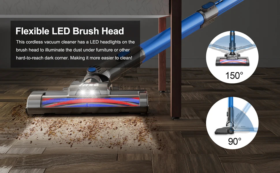 INSE N650 Cordless Vacuum Cleaner 4-Stage Advanced Filtration System Captures 99.99% of fine particles