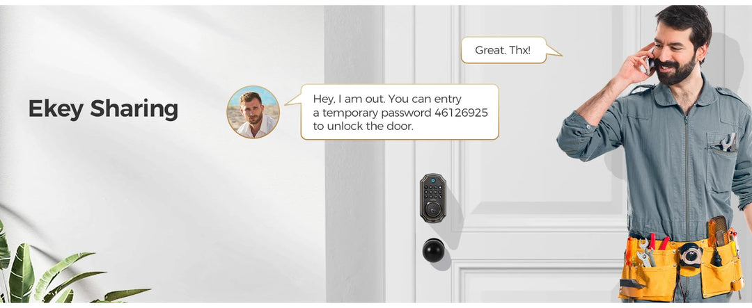 Arpha Smart Door Lock Bluetooth Door Lock 5-in-1 Keyless Entry Lock Fingerprint Electronic Deadbolt w/ Handle Set Home Security