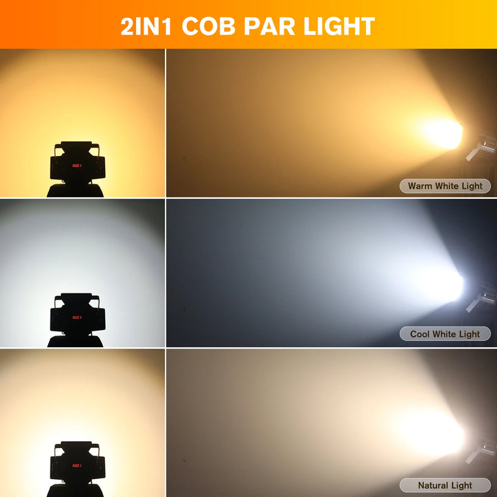 U'King 1/2Pcs 200W LED COB Par Lights With Barndoor Warm&Cold White Linear Spotlights DMX Stage Lights For Stage Party Concert